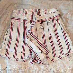 red, white, & blue high waisted express shorts